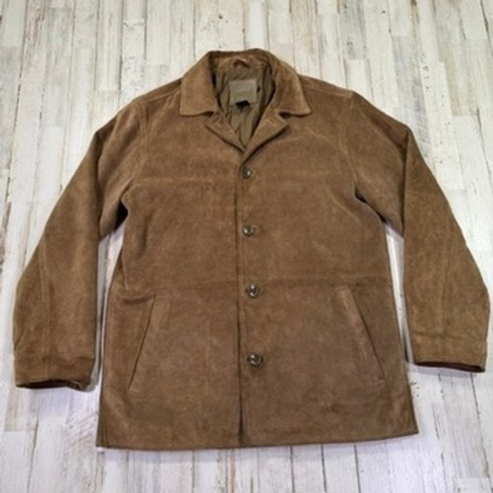 VTG 90s Y2K J.Crew Barn Jacket Men S Brown Suede 100% Leather Chore Coat